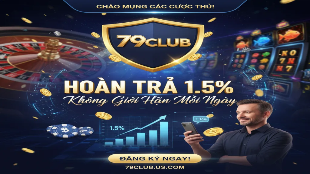 Hoàn trả 1.5% không giới hạn mỗi ngày tại đây 79Club
