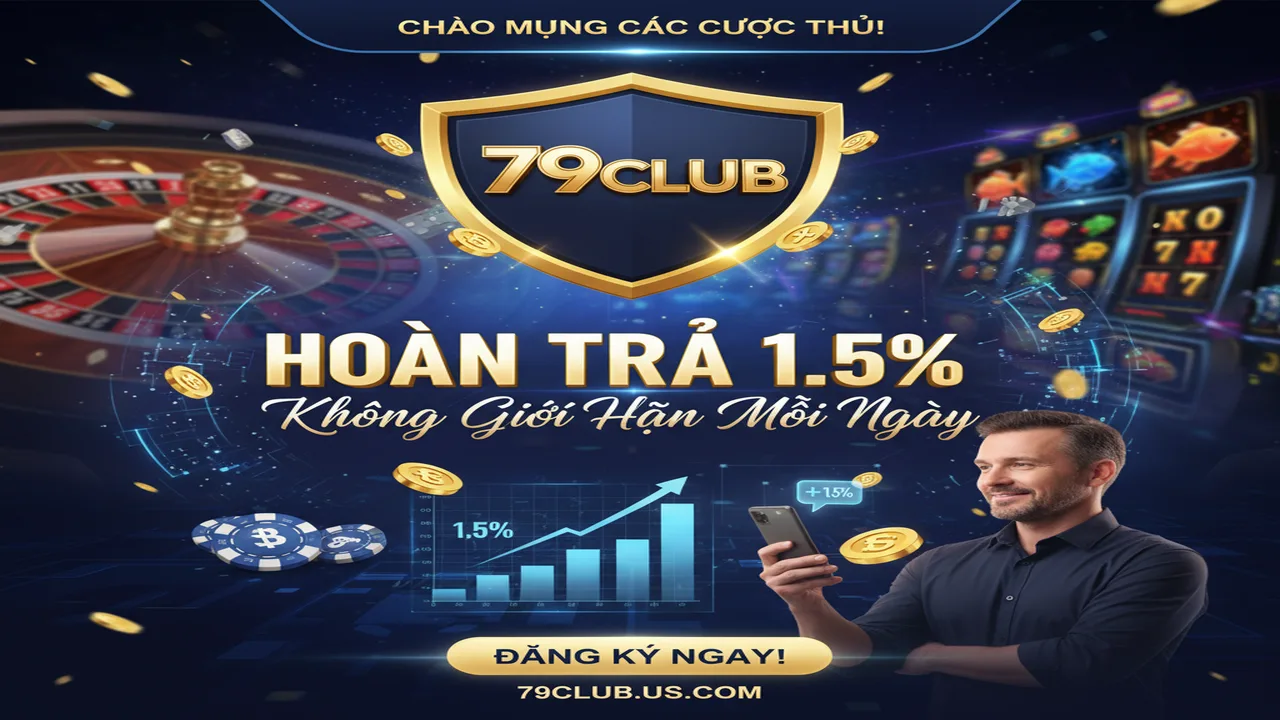 Hoàn trả 1.5% không giới hạn mỗi ngày tại đây 79Club