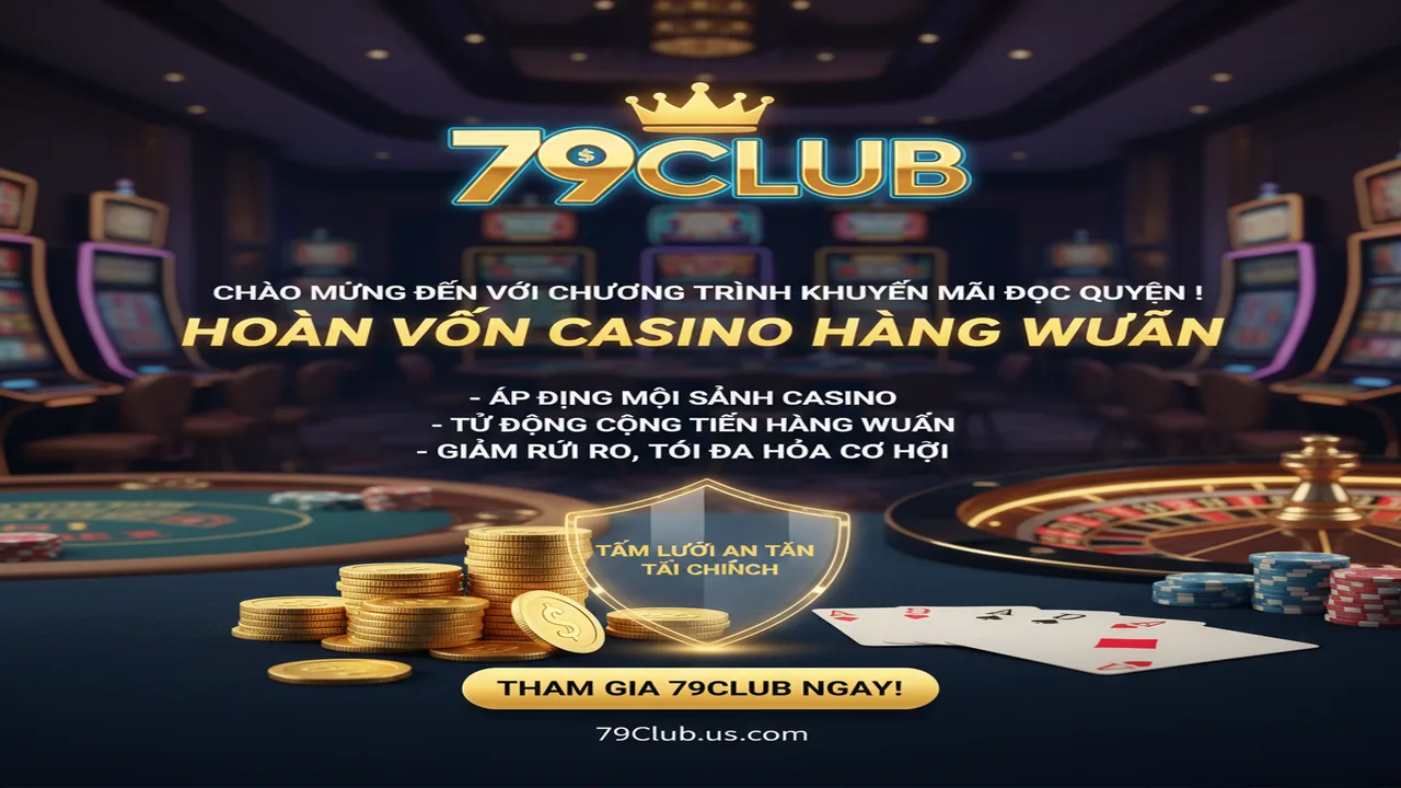 Khuyến mãi hoàn vốn Casino hàng tuần cho bạn 79Club